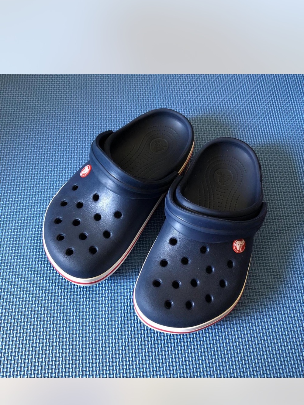 CROCS Kids' Navy Clogs with Red-Trim